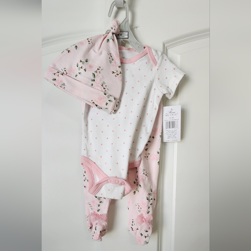 Pink Floral Baby Onesie